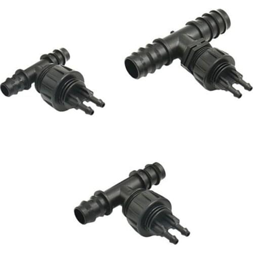 Garden hose 1/2" 3/4" 1" to 1/4" 2-way tee connector reducer water splitter 16mm 20mm 25mm to 4/7 hose water connector 1pcs