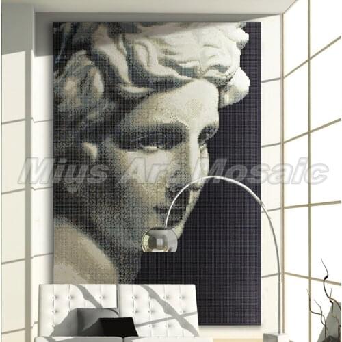 Custom icon glass mosaic tile pattern bathroom tile design for wall decoration B5001