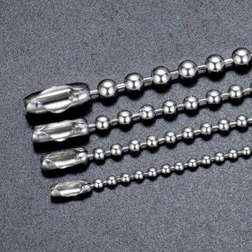 TJP Wholesale 18''-32'' Silver Color 316L Stainless Steel Ball Chain Pendant Necklace Jewelry for women/men