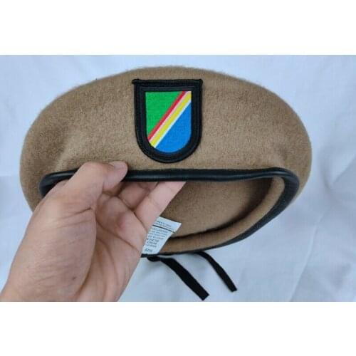 Tomwang2012. US ARMY 75TH RANGER REGIMENT WOOL KHAKI BERET Military CAP copy