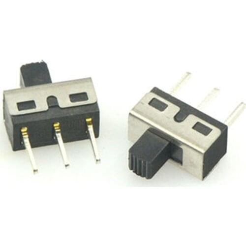 Toggle switch 3 pin 2 gear ss12d10 vertical sliding switch 1p2t handle height 5mm (2pcs)