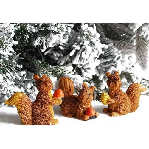 Outdoor Lovely Squirrel Statues Flower Bed Small Animal Resin Figurines Crafts Garden Courtyard Decoration