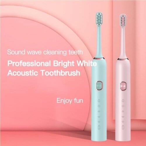 Ultrasonic Electric Toothbrush Whitening Teeth Waterproof USB Charging Teeth Brush Smart Timer Adult Children Oral Care TSLM1