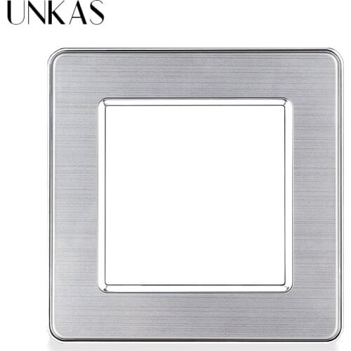 UNKAS B8 Single Stainless Steel Panel DIY Matching Modules For Wall Socket Switch Free Combination 86 146mm Outlet