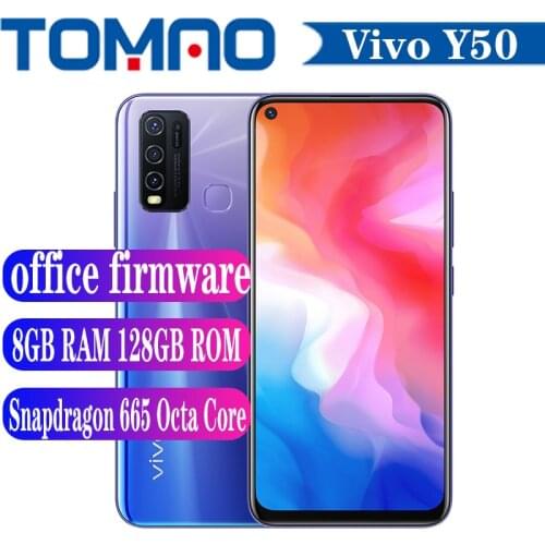 Vivo Y50 SmartPhone Snapdragon 665 Octa Core 8GB RAM 128GB ROM 6.53" 5000mAh 18W Dash Charge 13.0MP 4 Rear Cameras Android 10