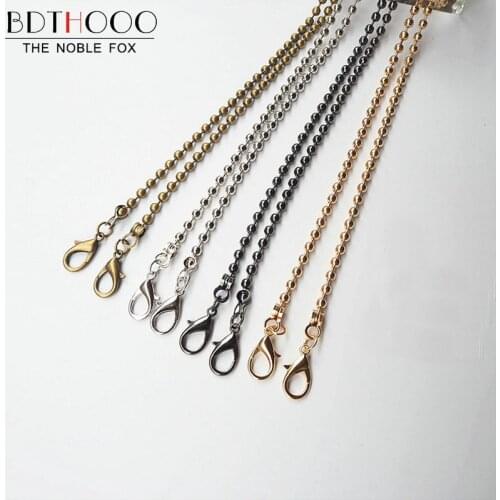 BDTHOOO 20pcs/lot 120cm DIY Replacement Metal Chain Buckle Handle for Handbag Bag Shoulder Strap Silver Bag Accessories Hardware