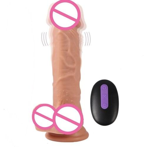 Vibrating Realistic Dildo Remote Control Dildo Vibrator Dick Penis Dong With Suction Cup For Women Masturbation Lesbian Sex Toy