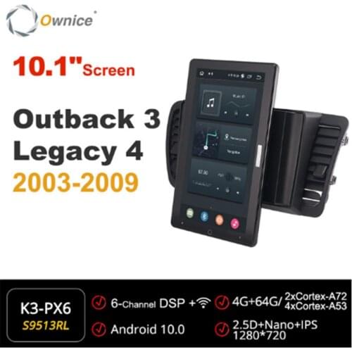 10.1 Inch 1280*720 Ownice Android 10.0 Car Radio for Subaru Outback 3 Legacy 4 2003 - 2009 Multimedia Player Audio GPS Rotatable