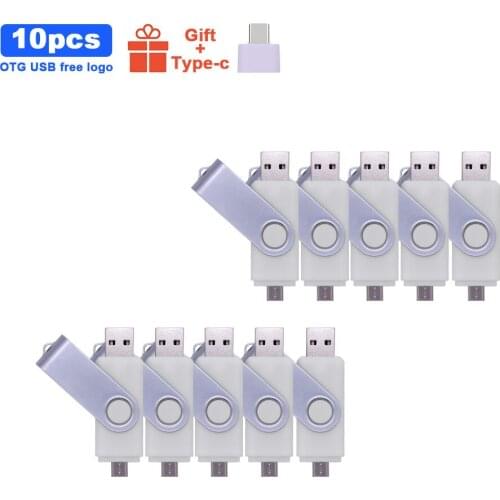 10pcs/lot OTG Pen Drive 64 Gb 32 Gb Cle Usb Flash Drive 128 Gb Customize logo Pendrive 16 Gb 8 Gb Flash Usb Memory Otg Usb Stick