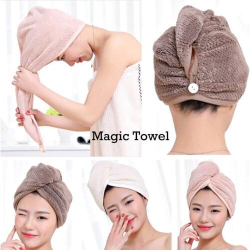 100% Cotton Magic Hair Quick Drying Towel Hat Microfibre Quick Dry Turban For Bath Shower Pool Machine Washable Cap