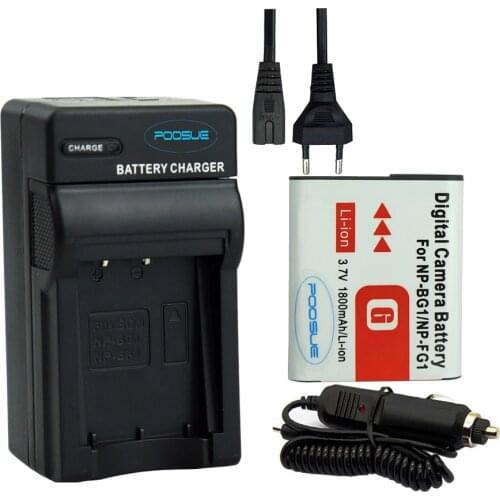 1x NP-BG1 NP BG1 Camera Battery +EU/US Charger +Car adapter for SONY HX10 W30 DSC-W210 W100 W120 H10 np-bg1 Global Shipping