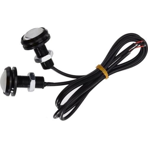 2pcs/set 12V 23mm Red LED Eagle Eye Light Car Fog DRL Daytime Reverse Parking Signal Car Parking Brake Signal Lamps Universal