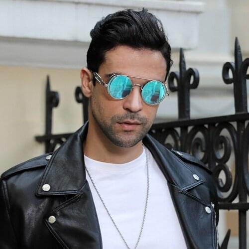 2021 Gothic Steampunk Sunglasses Brand Designer Eyewear Men/Women Vintage Round Metal Glasses Female Gafas De Sol Mujer TYJ-53