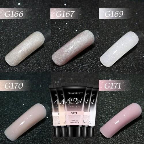 30 ML Nail Extension Acrylic Gel Transparent Sequins Milky Painless Gel Nails Quick Liquid Jelly Glue Nails Makeup Tools