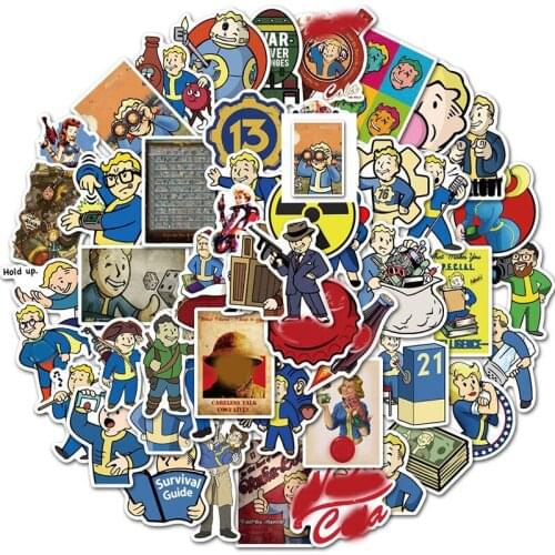 10/30/50Pcs Fallout Game Stickers Laptop DIY Guitar Luggage Fridge Skateboard Car Waterproof Graffiti Sticker
