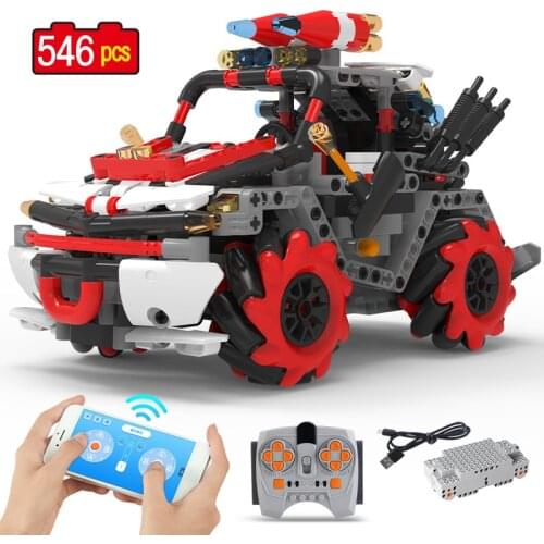 546Pcs City Technical 2.4G RC Stunt Drift APP Smart Electric Racing Car Model Building Blocks Education Bricks Toys For Children