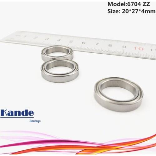6704ZZ 4pcs 20x27x4 ABEC-1 6704 ZZ Thin Section Deep Groove 6704 Ball Bearing
