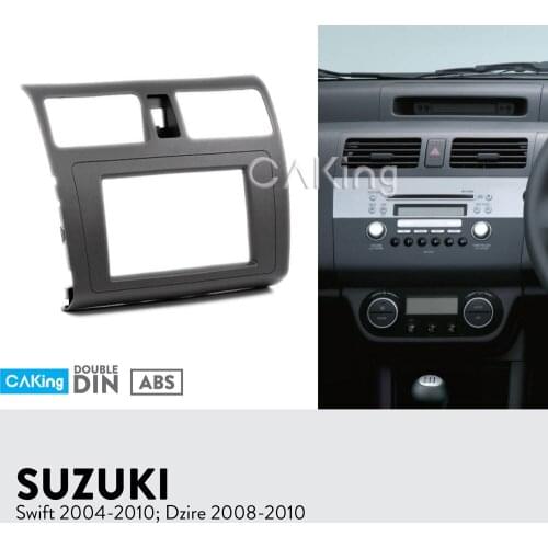 Car Fascia Radio Panel for SUZUKI Swift 2004-2010 (With Metal Brackets) Dash Fitting Kit Install Facia Plate Bezel Adatper Cover