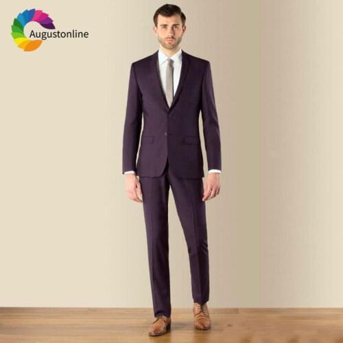 Burgundy Wedding Suits Men Blazer Masculino Slim Fit Groom Tuxedos 2Piece Custom Made Groomsmen Jacket Pants Ternos