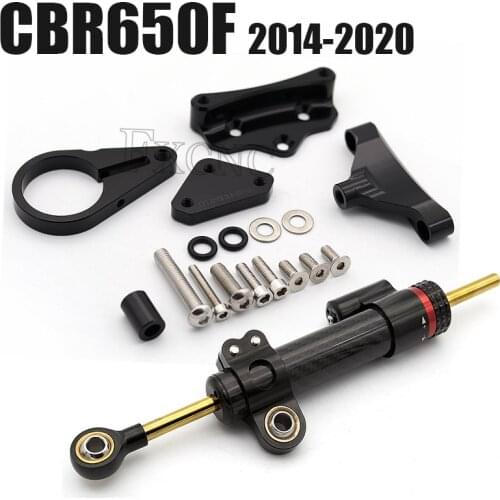 For Honda CBR 650F 650 F CBR650F 2014-2020 2019 CNC Motorcycle Stabilizer Fiber Carbon Steering Damper Bracket Mount Support Kit