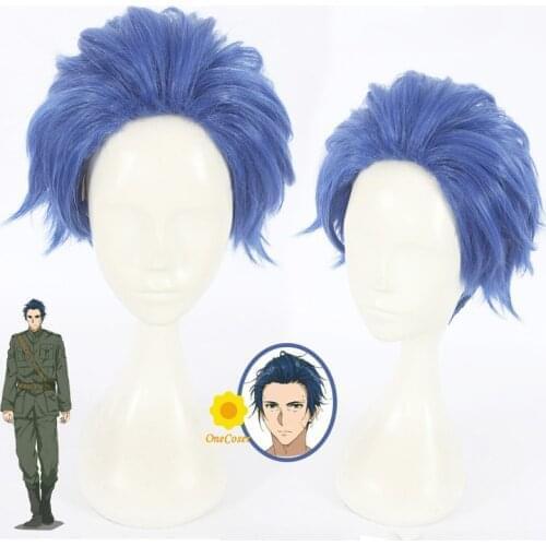 Violet Evergarden Cosplay Wig Gilbert Bougainvillea Blue Short Hair Heat-resistant Fiber Hair + Wig Cap Party Role Play Men