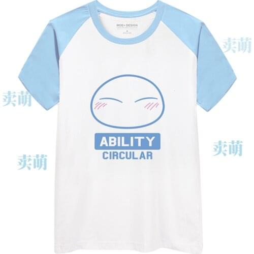 Tensei Shitara Slime Datta Ken Rimuru Tempest Cosplay Printed Tee Shirt Blue Short Sleeve O Neck T-shirt