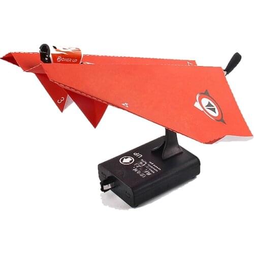 Hot Sale Childrens Diy Paper Charging Motor Electric Folding Hand Throw Gliding Paper Airplane Model Power Toy