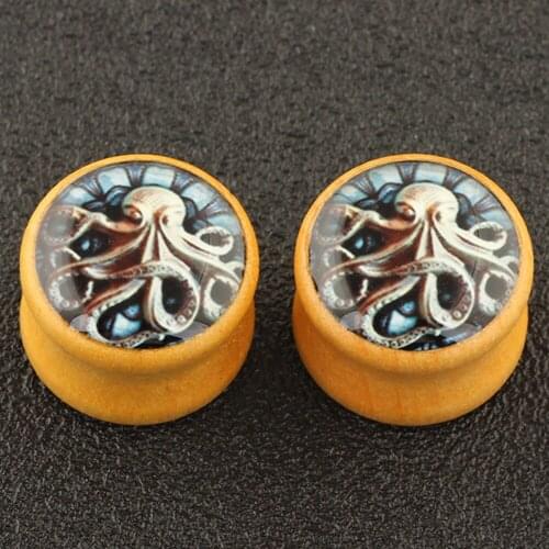 JUNLOWPY 6-16mm Saddle Ear Gauge Stretchering Wood Earring Plugs and Tunnels Wholesale Body Jewelry Piercings Logo Ear Expanders