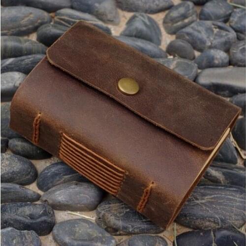 160 Sheets Mini Carry-on Sketch Book Scribbling Drawing Notebook Vintage Genuine Leather Handmade 100g Kraft Paper