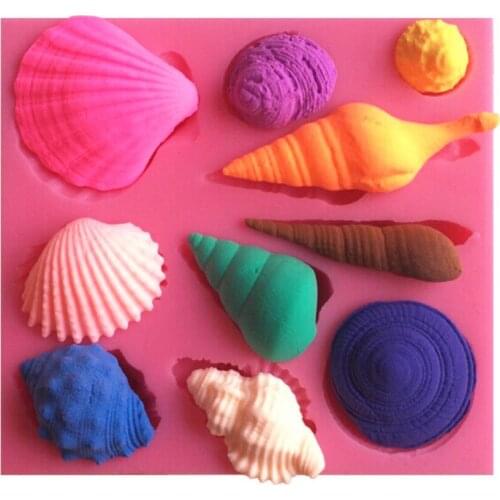 Beautiful Sea Shell And Conch Shape Silicone 3D Mold Cookware Dining Bar Non-Stick Cake Decorating Fondant Soap Mold