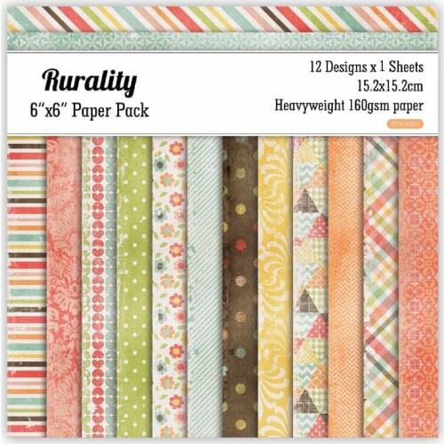 KSCRAFT 12 Sheets Rurality Scrapbooking Pads Paper Origami Art Background Paper Card Making DIY Scrapbook Paper Craft