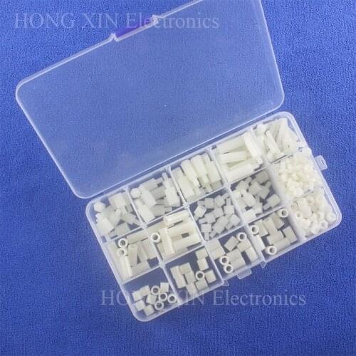 M3 M4 Nylon standoff ABS spacer Plastic Rround spacer White Non-Threaded Round Hollow Standoff 240pcs/set