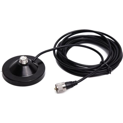 Magnetic Mount Base 9CM with 5M Extension Coaxial Feeder Cable for Baofeng TYT QYT kt-7900d Baojie BJ-218 Mobile Radio Antenna