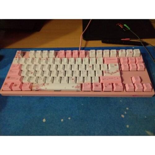 OEM PBT Cherry Blossom Keycap Mechanical Keyboard Keycaps Dye-Sublimation Keycap