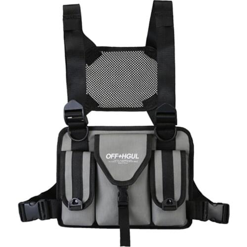 Fashion Chest Bag Reflective Vest Hip Hop Streetwear Functional Harness Rig Case Pack Front Waist Pouch Backpack for Men Women