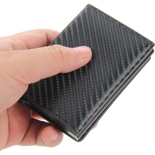 With Magnetic Button Rfid Card Holder Men Wallets Money Bag Male Vintage Short Purse Small Leather Slim Wallet Mini Wallets Thin