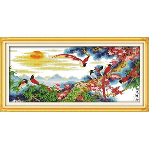 Vigorous cross stitch kit 14ct 11ct pre stamped canvas cross stitching animal embroidery DIY handmade needlework