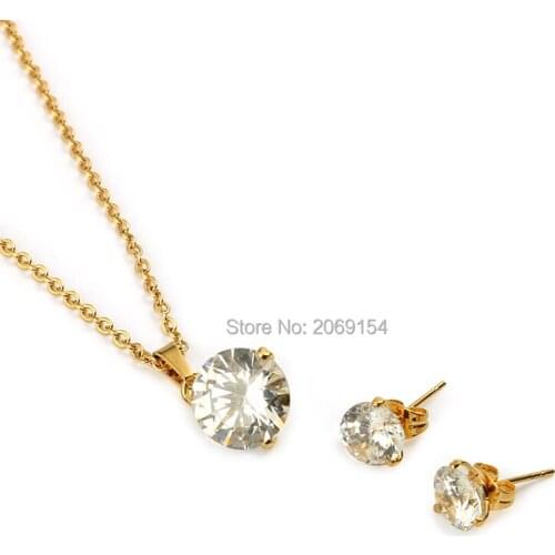 Bridal Jewelry Sets Gold Fashion Wedding Jewelry Stes Charm Choker Necklace Earring Classic Gift For Anniversary Top Sell