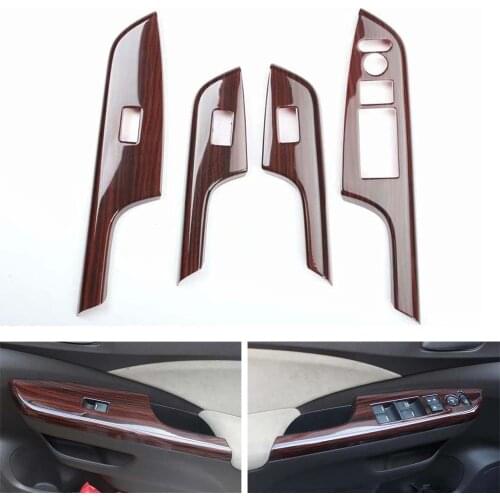 Car Door Window Lift Switch Button Cover Stickers For Honda CRV 2012 2013 2014 LHD Car Styling Bezel