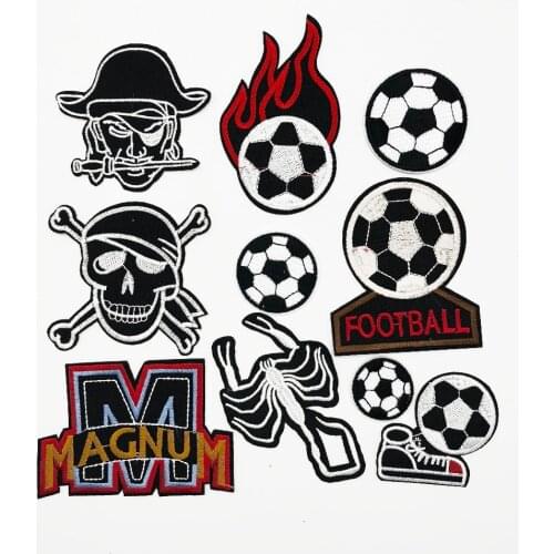 1set/100piece Pirate football skull Embroidery Patches Apparel Applique Lace Venice Motif Iron on
