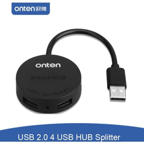 Onten 4 Ports Mini USB 2.0 HUB OTG Splitter Switcher with Micro USB Charger Port for Macbook Computer Laptop Mouse U Disk etc
