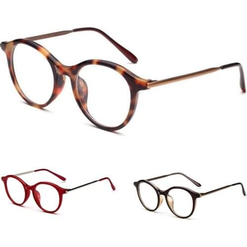 Vintage Oval Eyeglass Frames Full Rim Retro Glasses Acetate Metal Eyewear Spectacles Rx able come with clear computer lenses