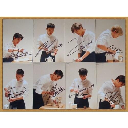 Hand signed EXO autographed original photo 8 photos set K-POP 6 inches free shipping 022018B