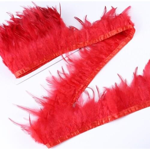 Natural Pheasant Feathers Trims Fringe Ribbon Trim With Ribbon 10-15cm/4-6 " Sewing Crafts Wedding Clothing Decoration Feather