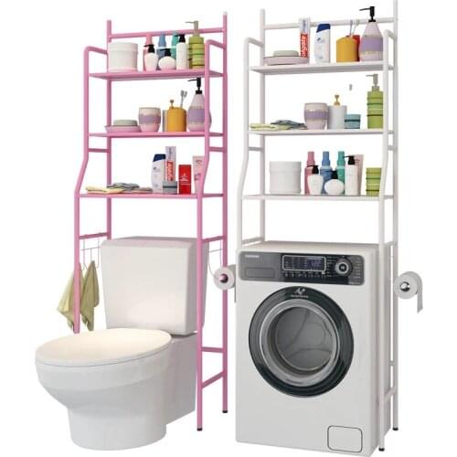 Furniture Bathroom Shelves Storage rack Stainless steel Floor Type Simple Assembly can be removed move washing machine Shelf
