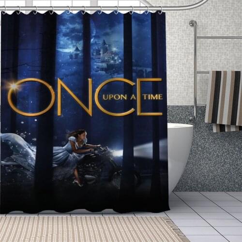 Custom Once Upon A Time Shower Curtain With Plastic Hooks Modern Fabric Bath Curtains Home Decor Curtains Custom Your Image