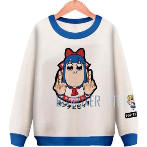 POP TEAM EPIC Poputepipikku Popuko Pipimi Hoodie Sweater Anime Tops Unisex