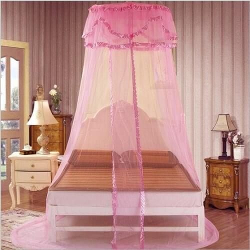 Princess ceiling mosquito net canopy netting lace round mosquito net curtain for 1.2 1.5 1.8m bed