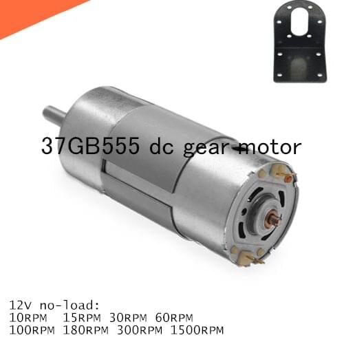 37GB555 dc gear motor CW/CCW speed control 12V 10rpm-1500rpm (bracket)