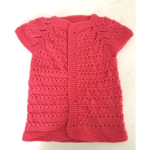 Pafuli Hand-Knitted Vest Pomegranate (0-12 months)